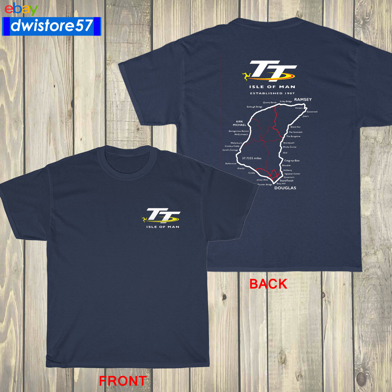 New Isle of Man TT Racing Track Map Island Logo Many Color Unisex T-Shirt S-5XL gallery