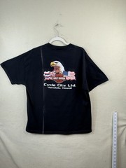 Harley Davidson Men Short Slv Tee Shirt Black Eagle Honolulu Hawaii Pacific XL