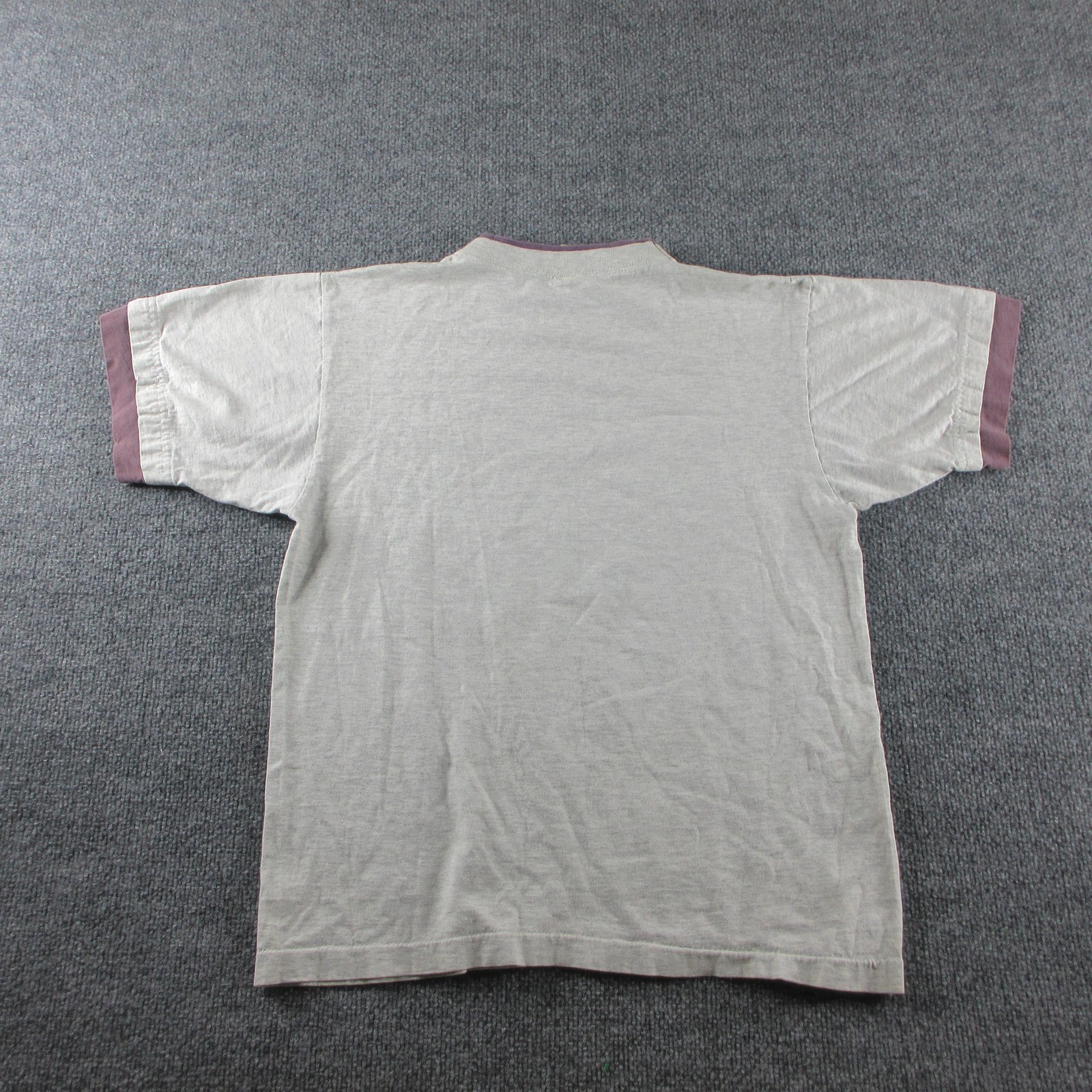 Vintage Wyoming Shirt Mens M Gray Eagle Feather Graphic Ringer Tee Made USA 90s gallery