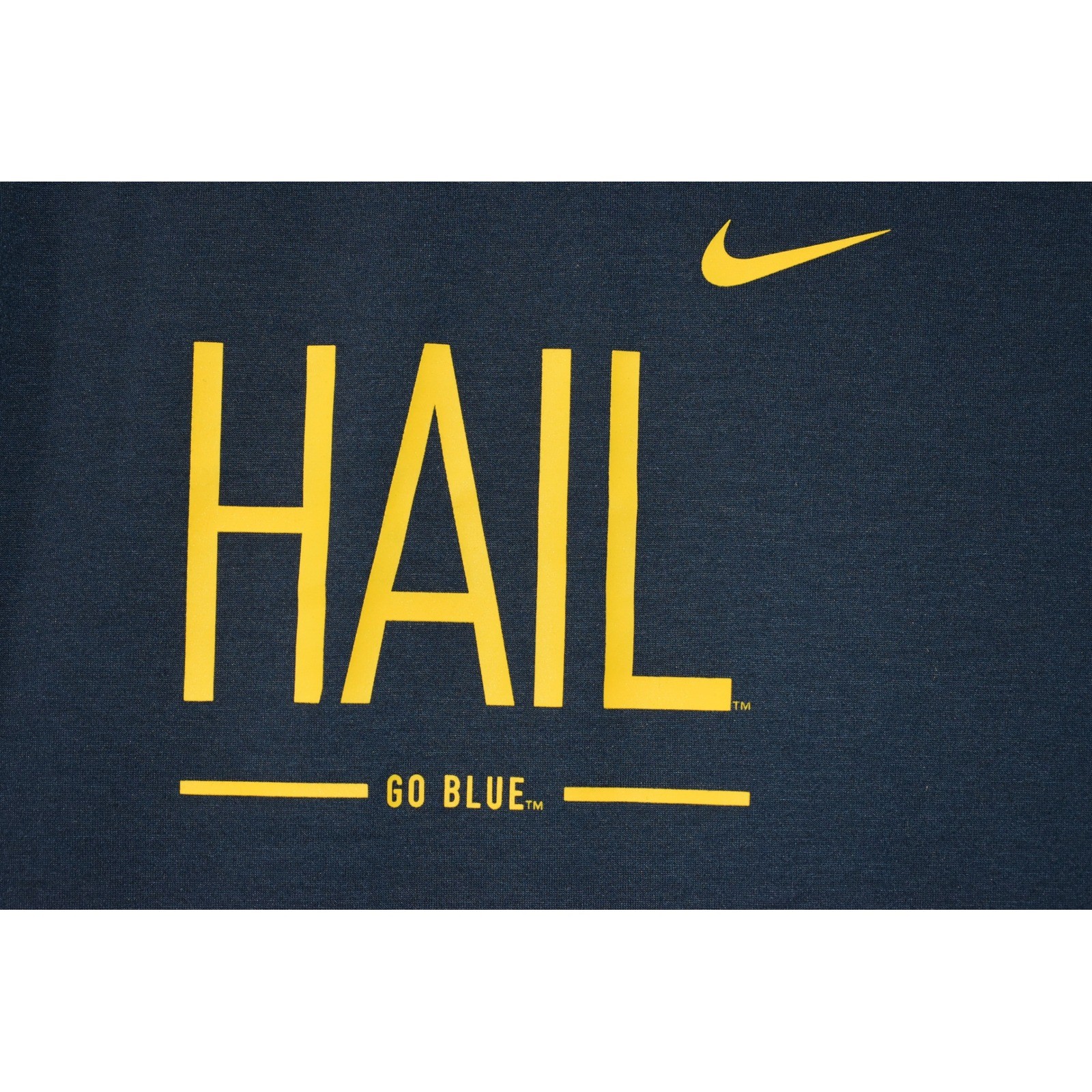 Nike Dri-FIT Michigan Wolverines Hail Go Blue Long Sleeve Shirt Mens Medium Navy gallery