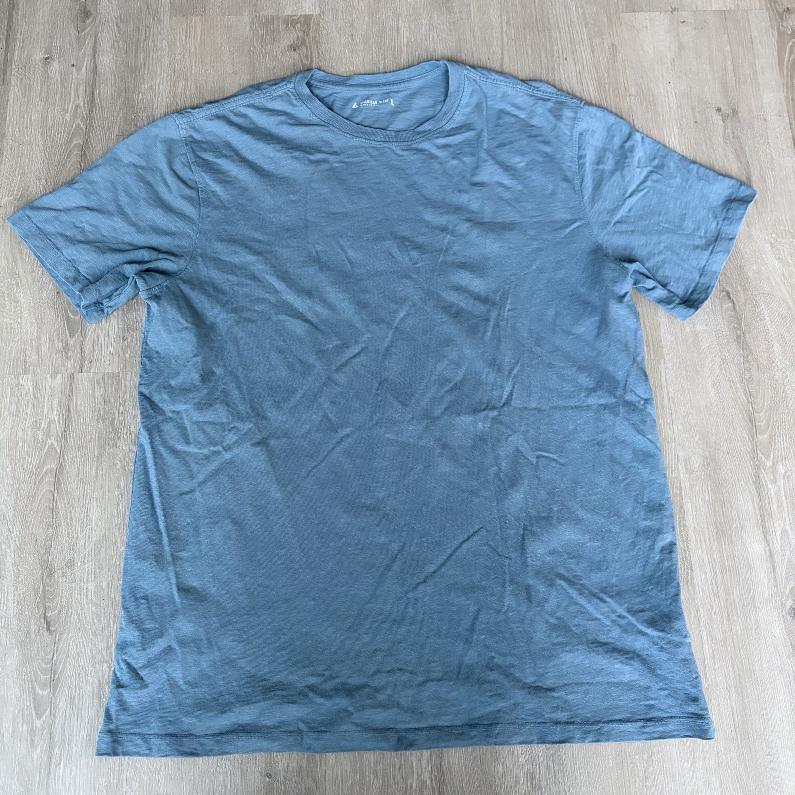 2x American Giant T Shirt Mens Large Slub Crew Neck Cotton USA Made Blue Orange gallery