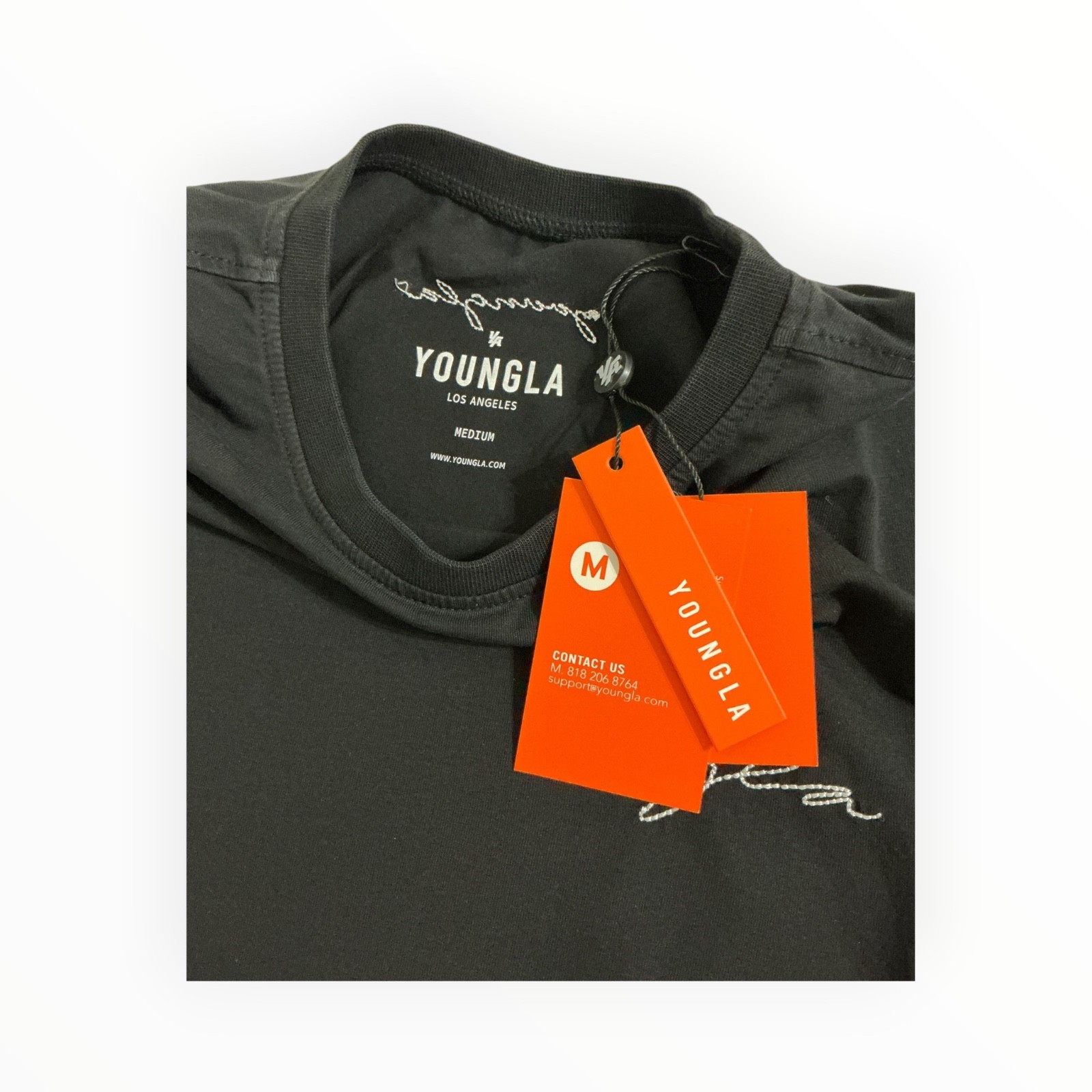 YoungLA 466 Tailored Tee Black Medium Fitted Gym Streetwear T Shirt gallery