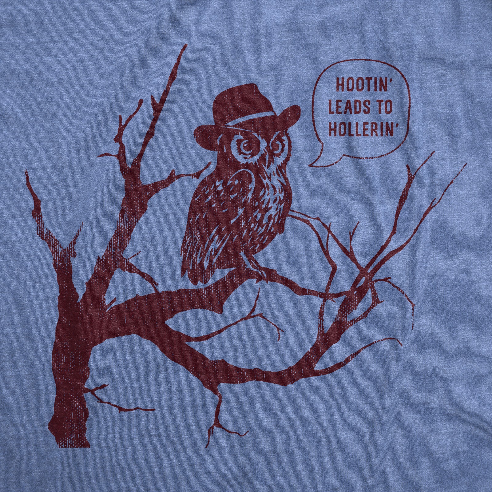 Mens Funny T Shirts Hootin Leads to Hollerin Sarcastic Owl Graphic Tee for Men gallery