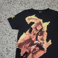 Mortal Kombat Cropp Scorpion Flames Mens Black Tshirt Size XXL Rare Video Game