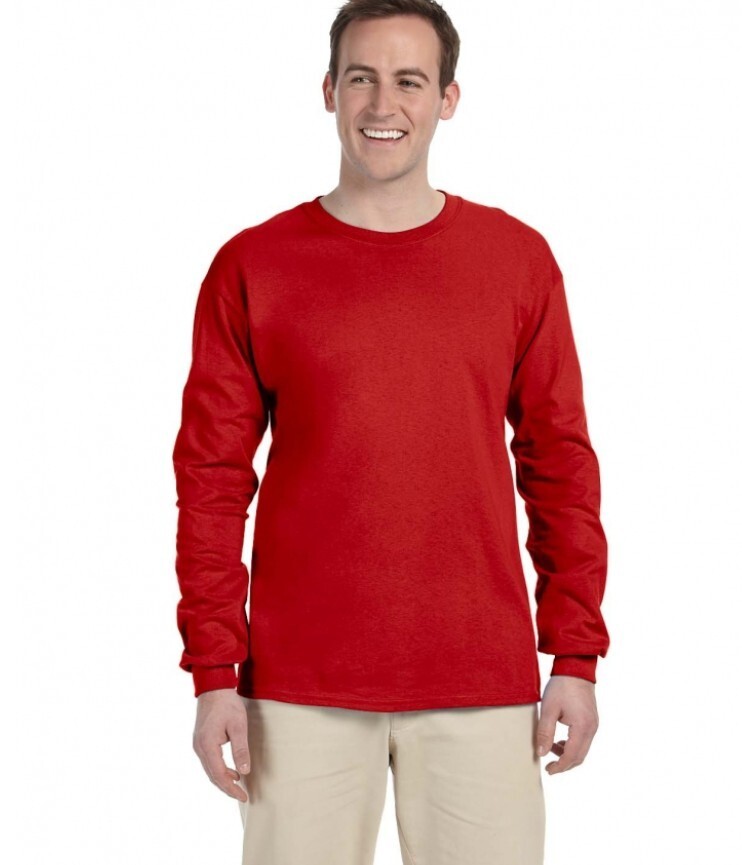 Gildan Adult Heavy Cotton Long-Sleeve T-Shirt Red-Medium gallery