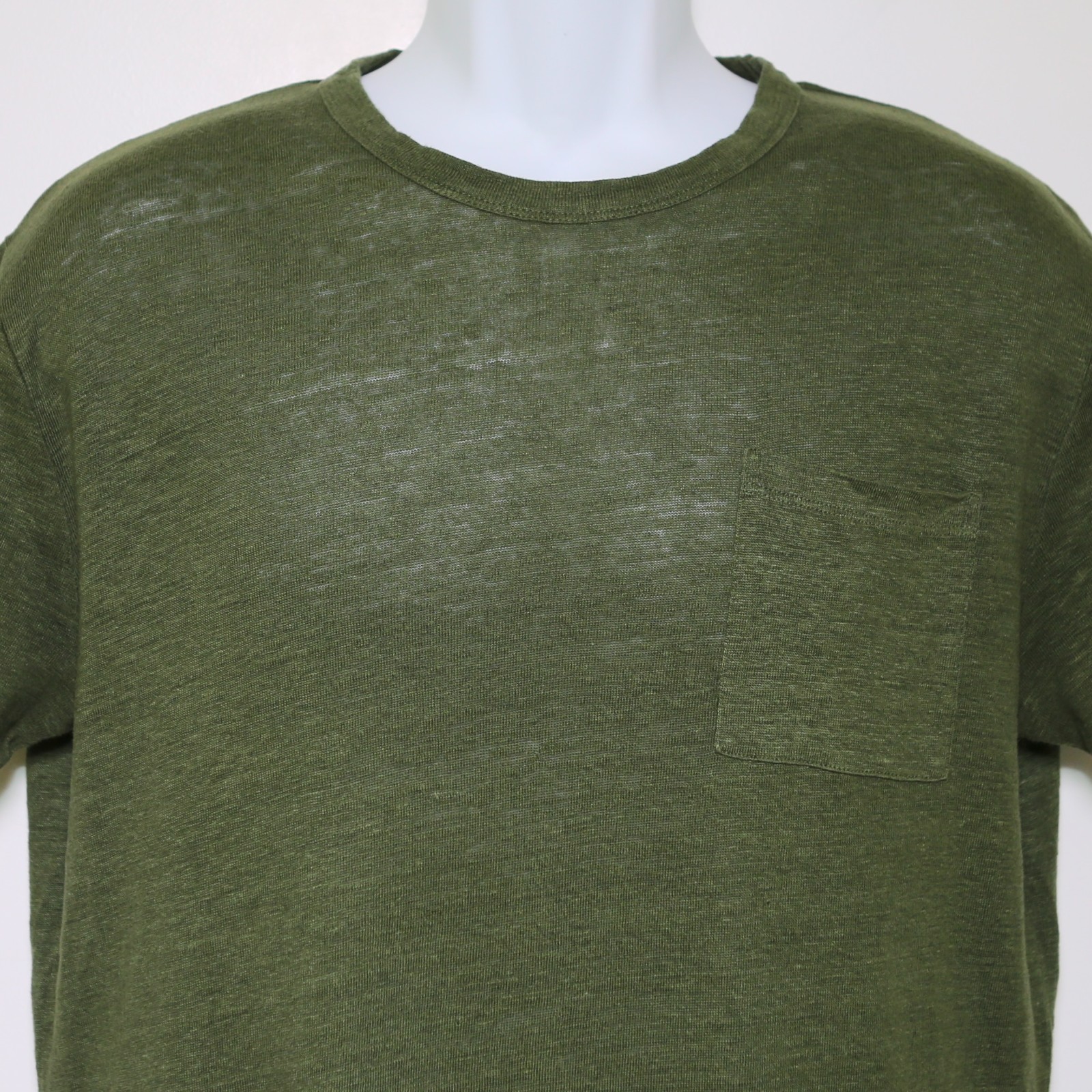MC2 SAINT BARTH - Green 100% Linen Short Sleeve Crewneck T-Shirt - Men's Medium gallery
