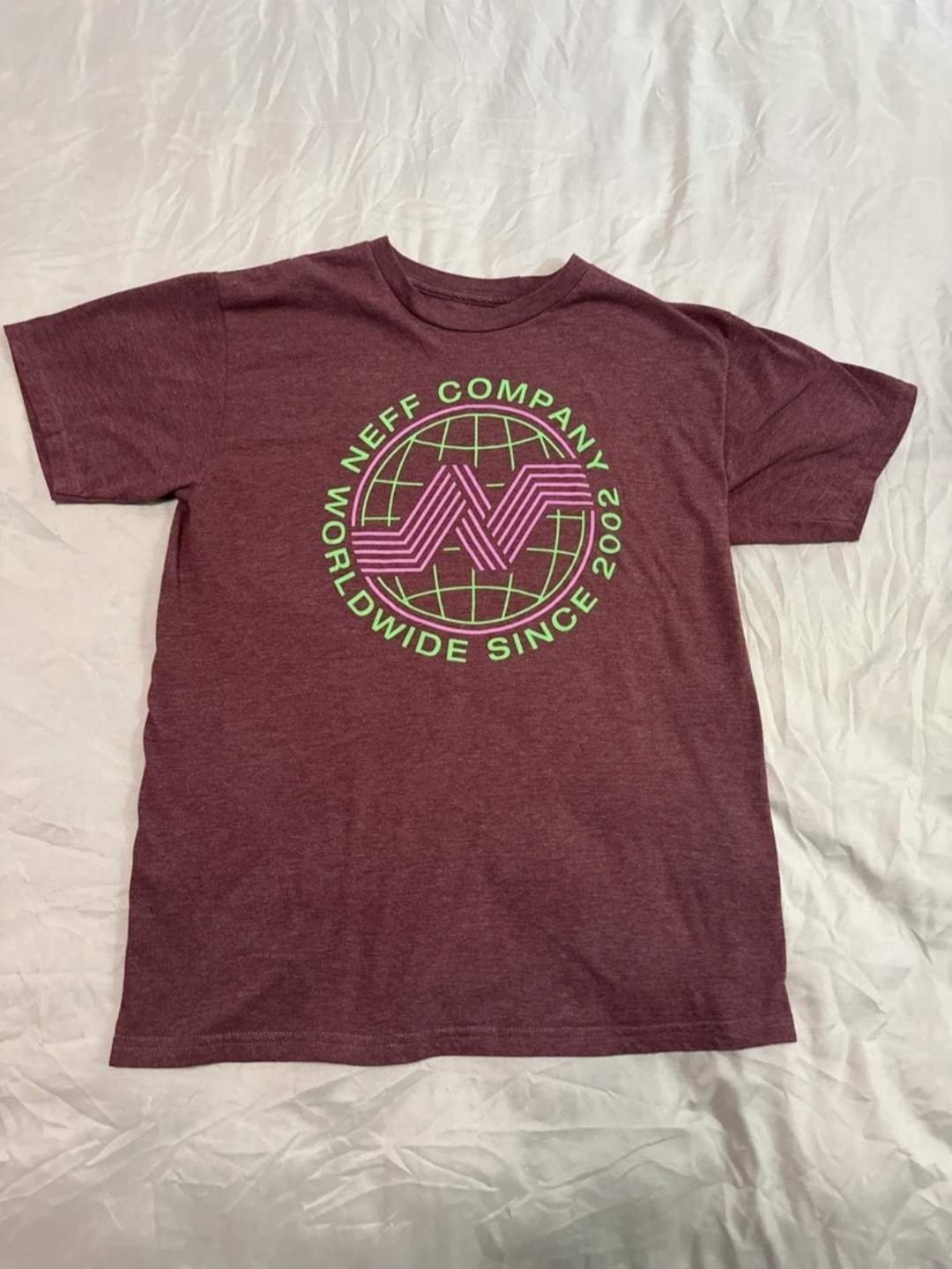 Neff Geometric Graphic Tee T-Shirt Red Burgundy Men's Medium gallery