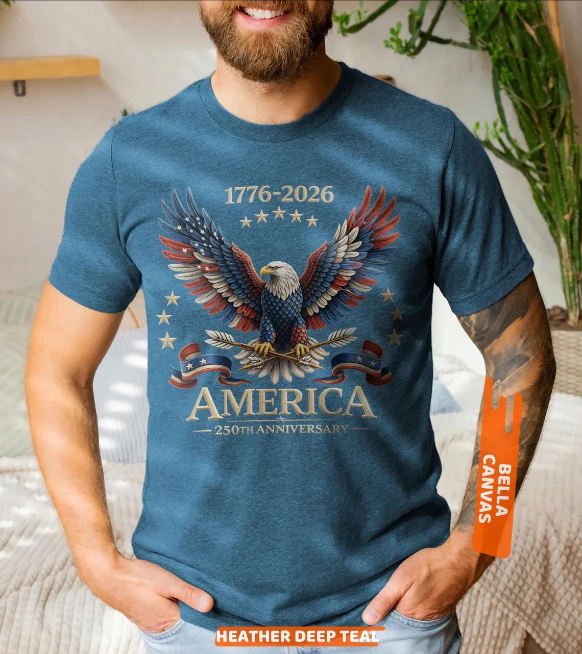 1776-2026 America 250 Years Patriotic Bald Eagle Independence Day T-Shirt gallery
