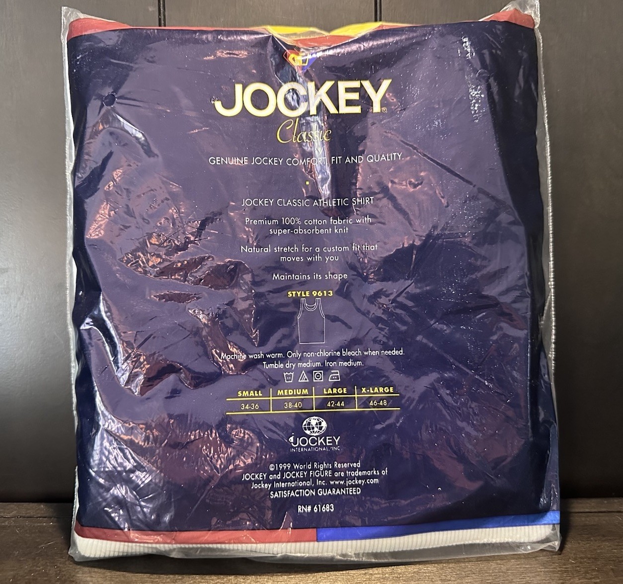 Jockey Classic 3 Pack Men's A-Shirt XL 46-48 Size. Brand New Still Sealed. 1999 gallery