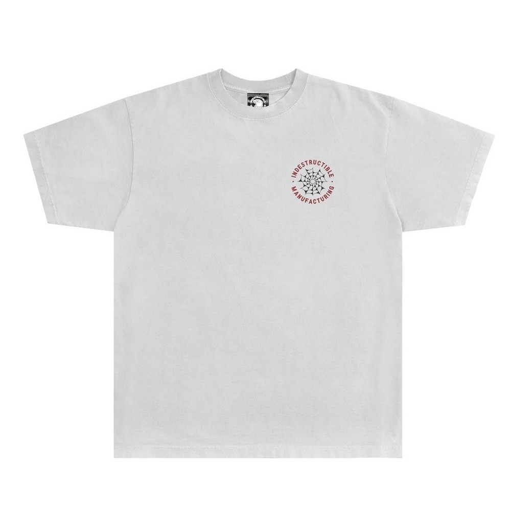 Indestructible MFG XL Heavyweight White Spiderweb Graphic Short Sleeve T