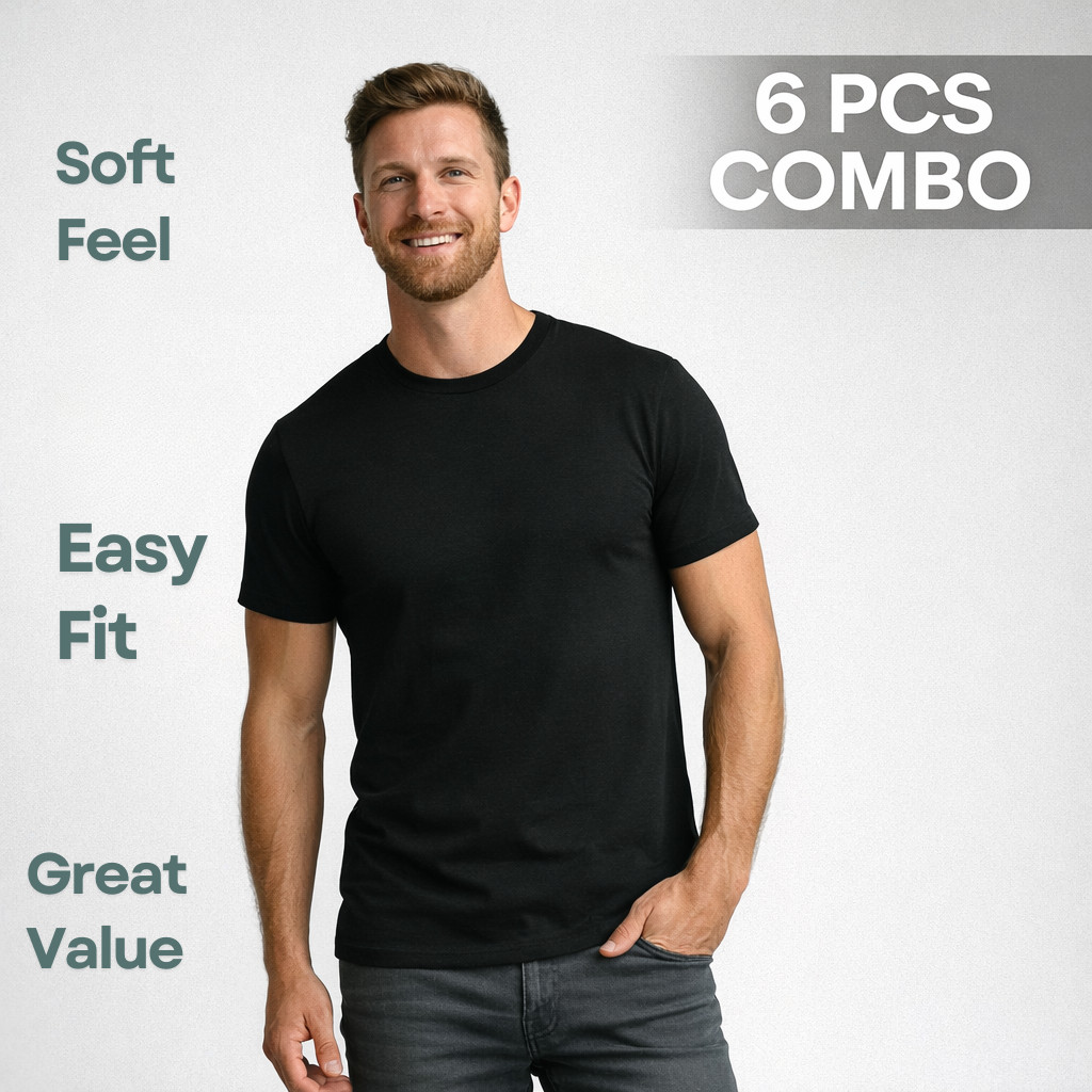 True Classic Men’s Crew Neck T-Shirts 6 Pack Combo Size L New No Tags gallery