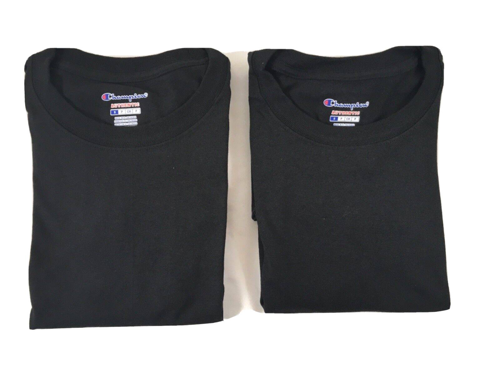 Champion Men TWO Long Sleeve NWOT T-Shirt CC8C Ribbed Cuff Black Size 2XL gallery