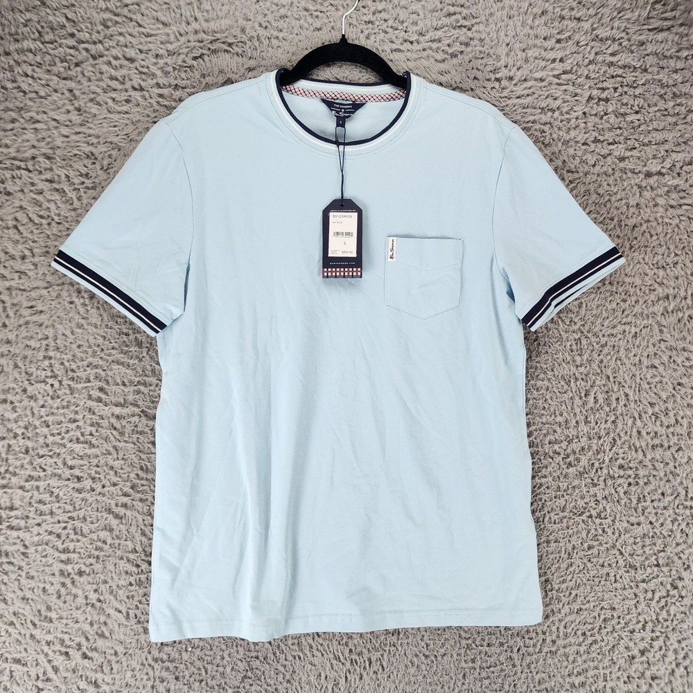 Ben Sherman Mens Small Light Sky Blue Short Sleeve Tee *NWT*