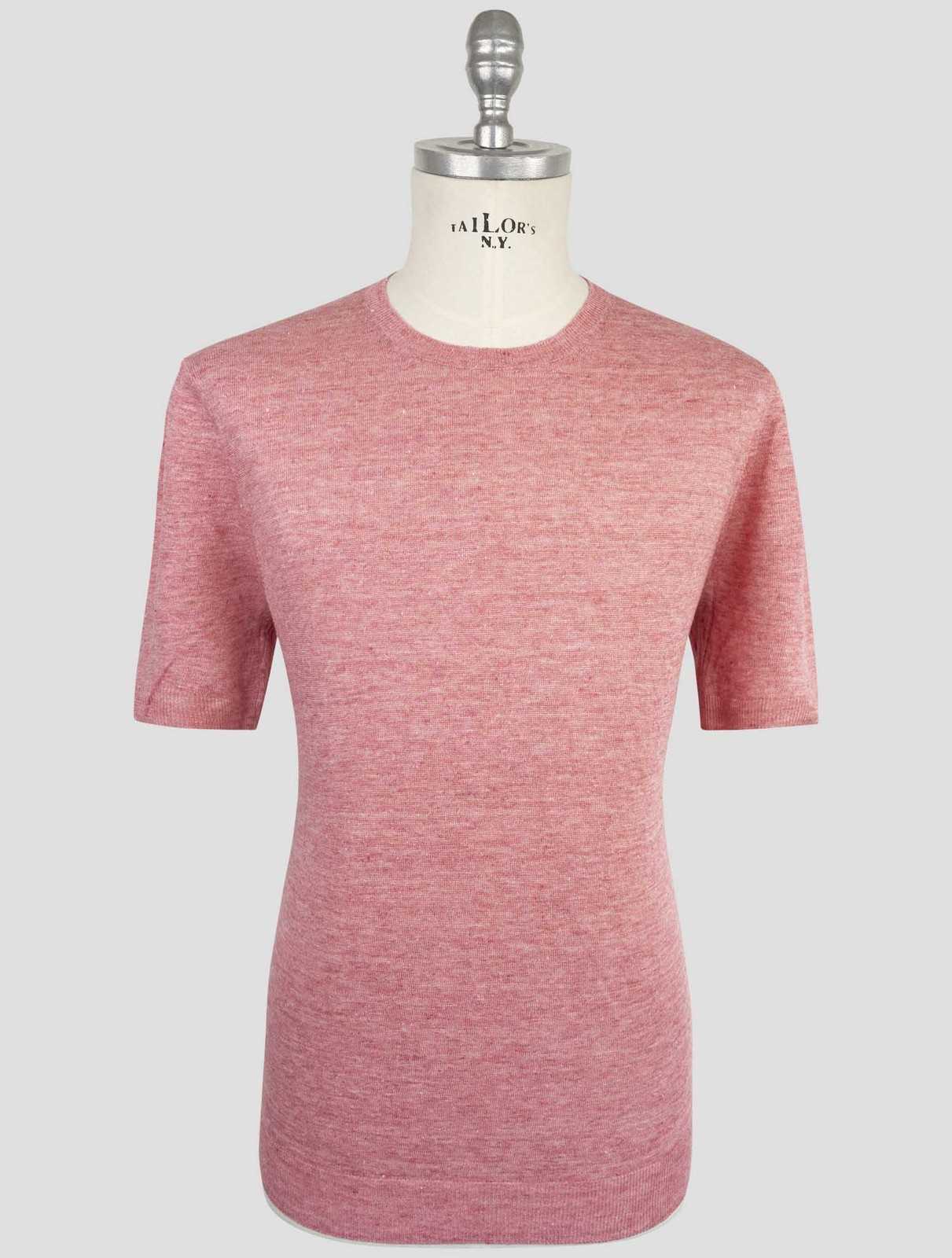 NEW GRAN SASSO RED LINEN T-SHIRT US 46 – EU 56 G4S78