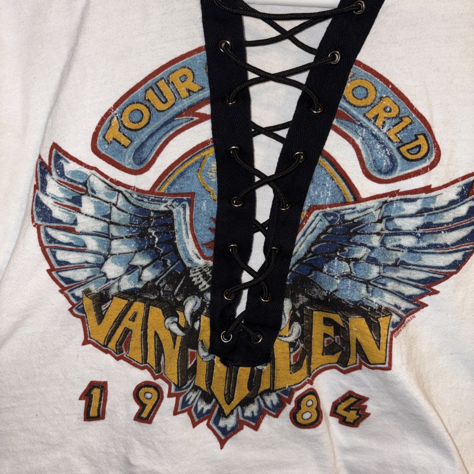 Forever 21 Van Halen Graphic Lace-Up Band Tee Womens Size Small gallery