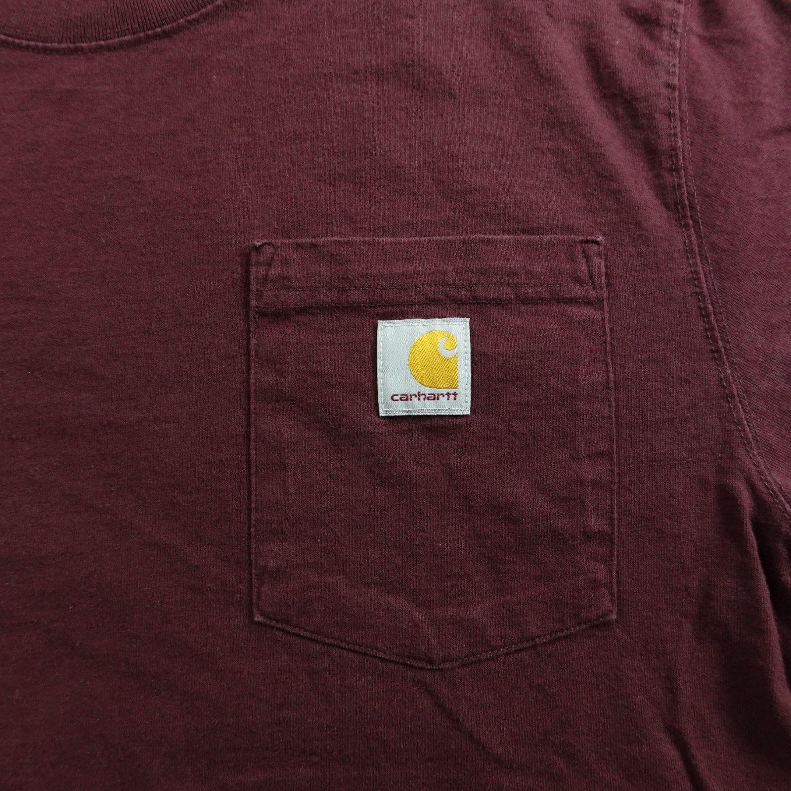 Carhartt Shirt Mens Small Burgundy Loose Fit Pocket Cotton T-Shirt K87 gallery