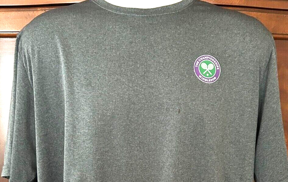 Wimbledon Logo on Graphite Heather T's 3.8-OZ, 100% Poly Dry-Fit - New gallery