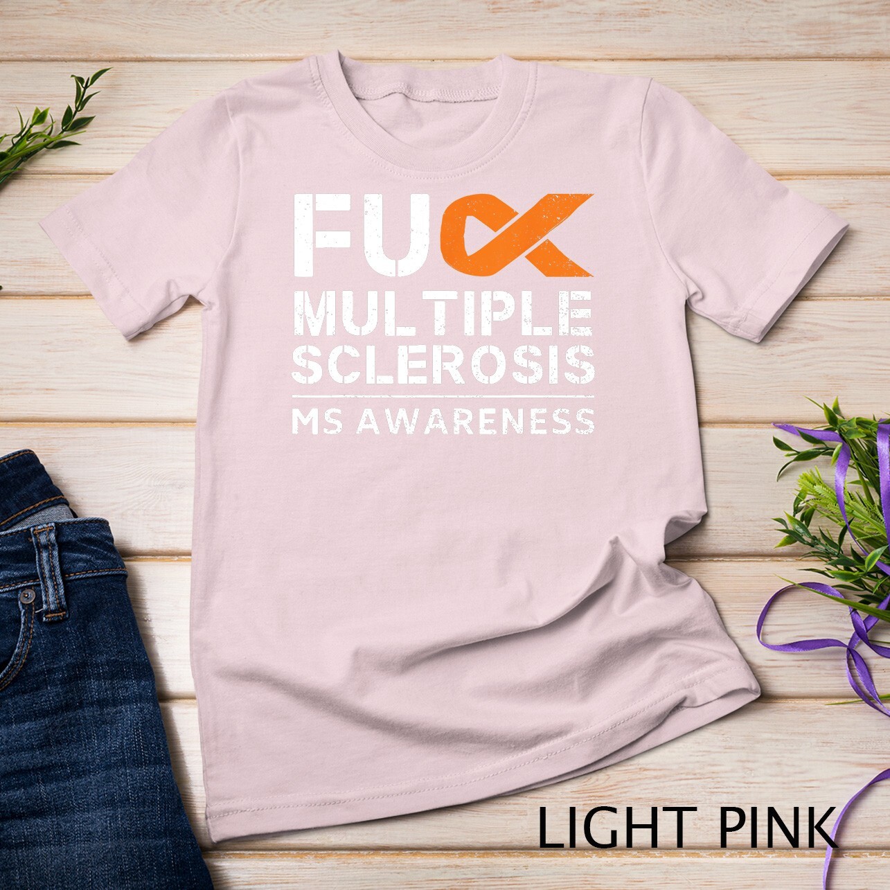 Multiple Sclerosis MS Awareness Support Ribbon Unisex T-shirt gallery
