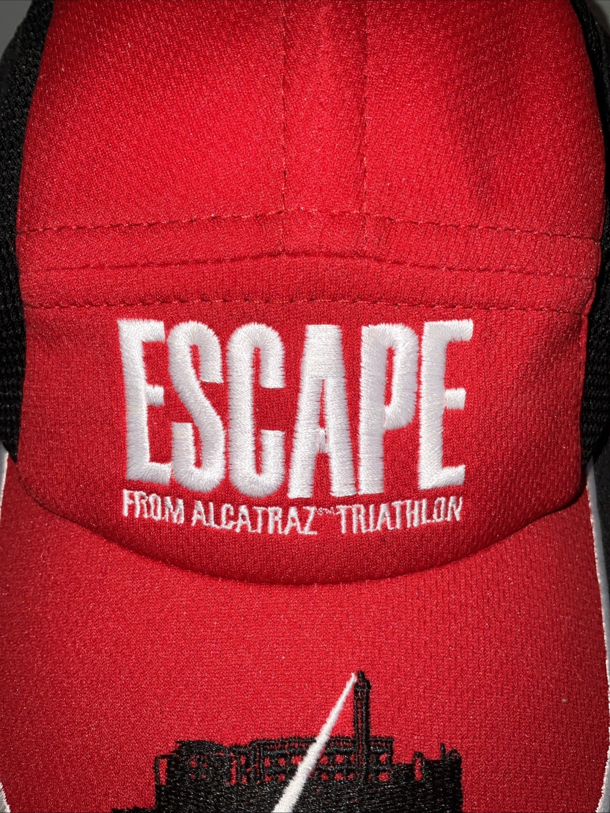 Escape Alcatraz Swim Triathlon Swim Bike Run StrapBack Hat Prison Lighthouse gallery