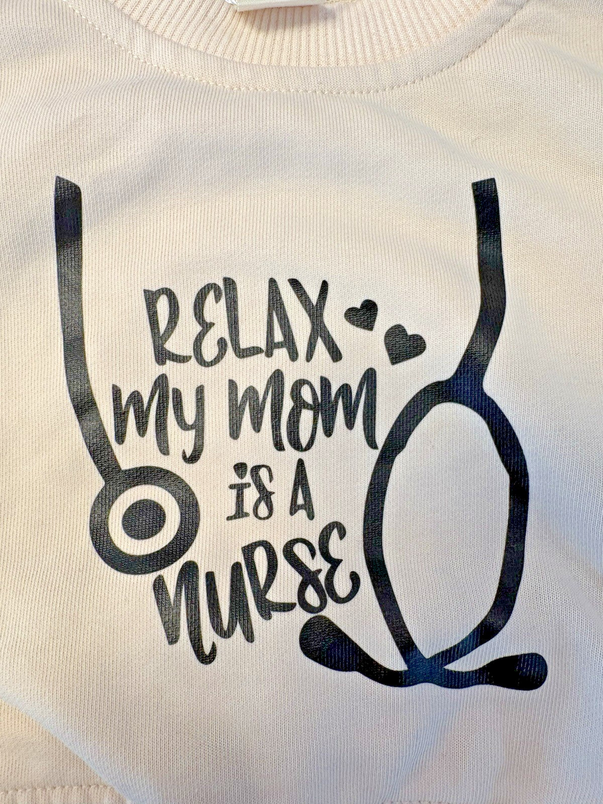Miniolie Baby Sweatshirt - Relax My Mom Is A Nurse 0-3M NWT gallery