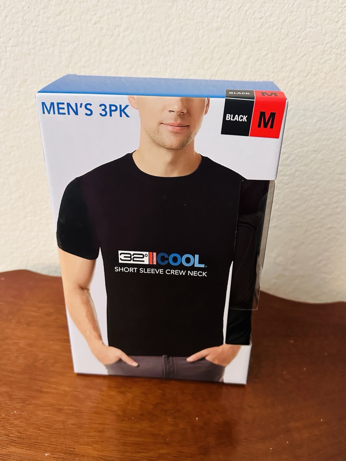 32 Cool Degrees Men’s 3pk Shirt Short Sleeve Crew Neck Black Medium Anti Odor gallery