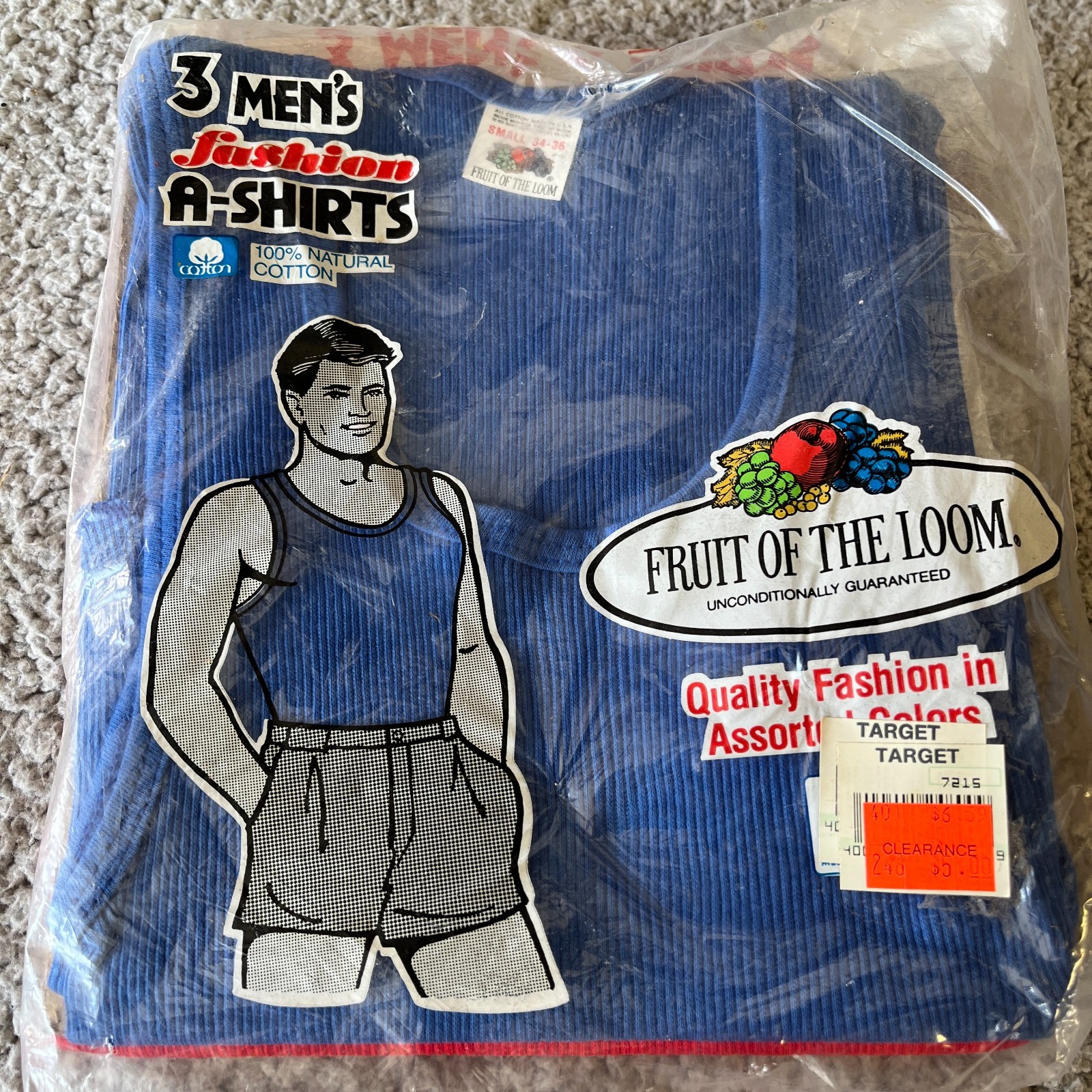 VTG 3-pk Fruit Of The Loom T Shirt Tank Top S 34-36 NOS Multicolor 80's USA gallery