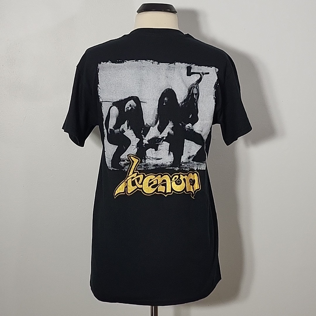 VENOM Welcome To Hell M MEDIUM T-Shirt Black Mens Shiny Gold Band Logo gallery