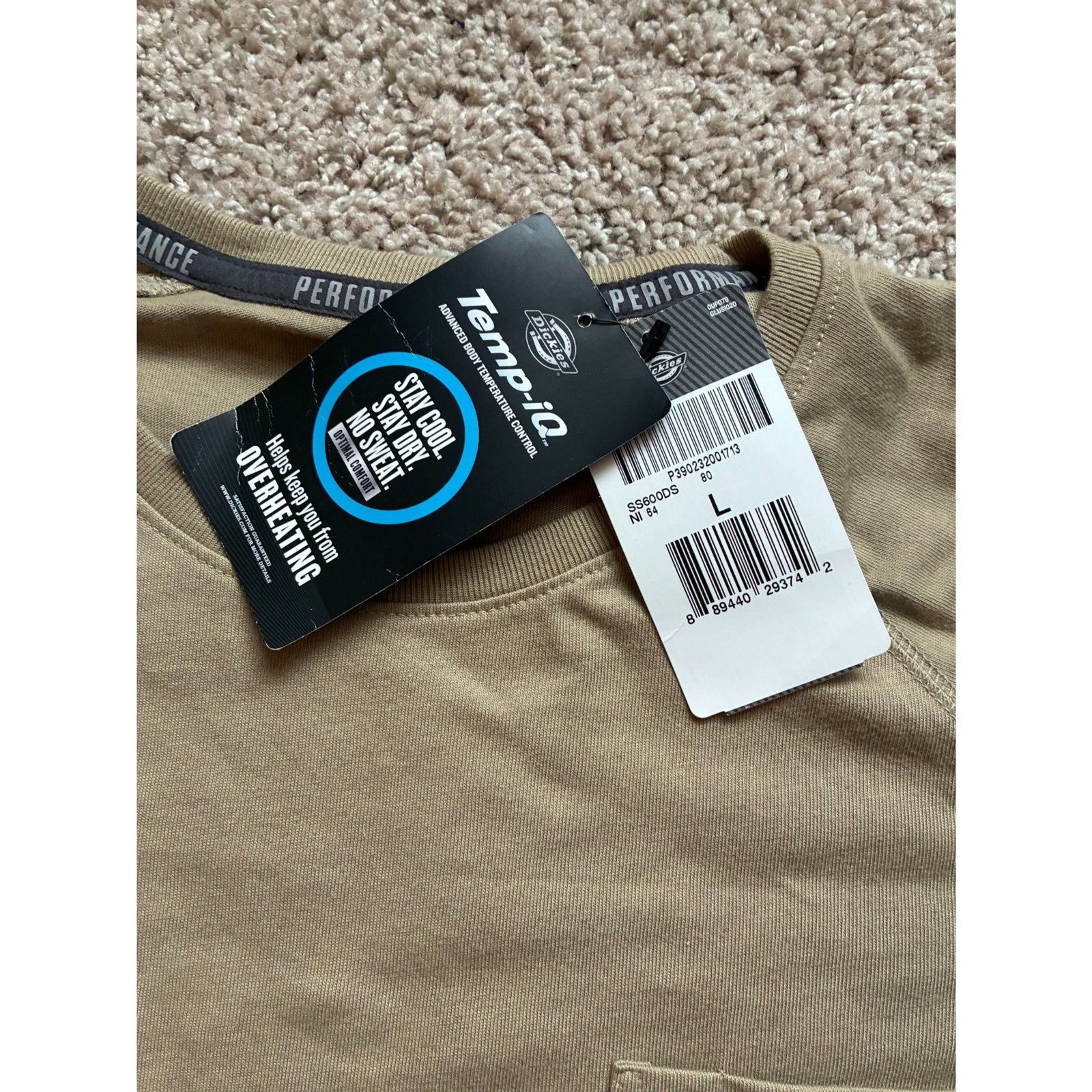 Brand New Dickies Short-Sleeve Performance Pocket Tee - Men's Large - Tan/Brown gallery