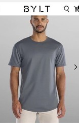 BYLT Signature Basics Men’s S/S Blend, Size Medium Drop Cut Shirt NWT Dusty Teal