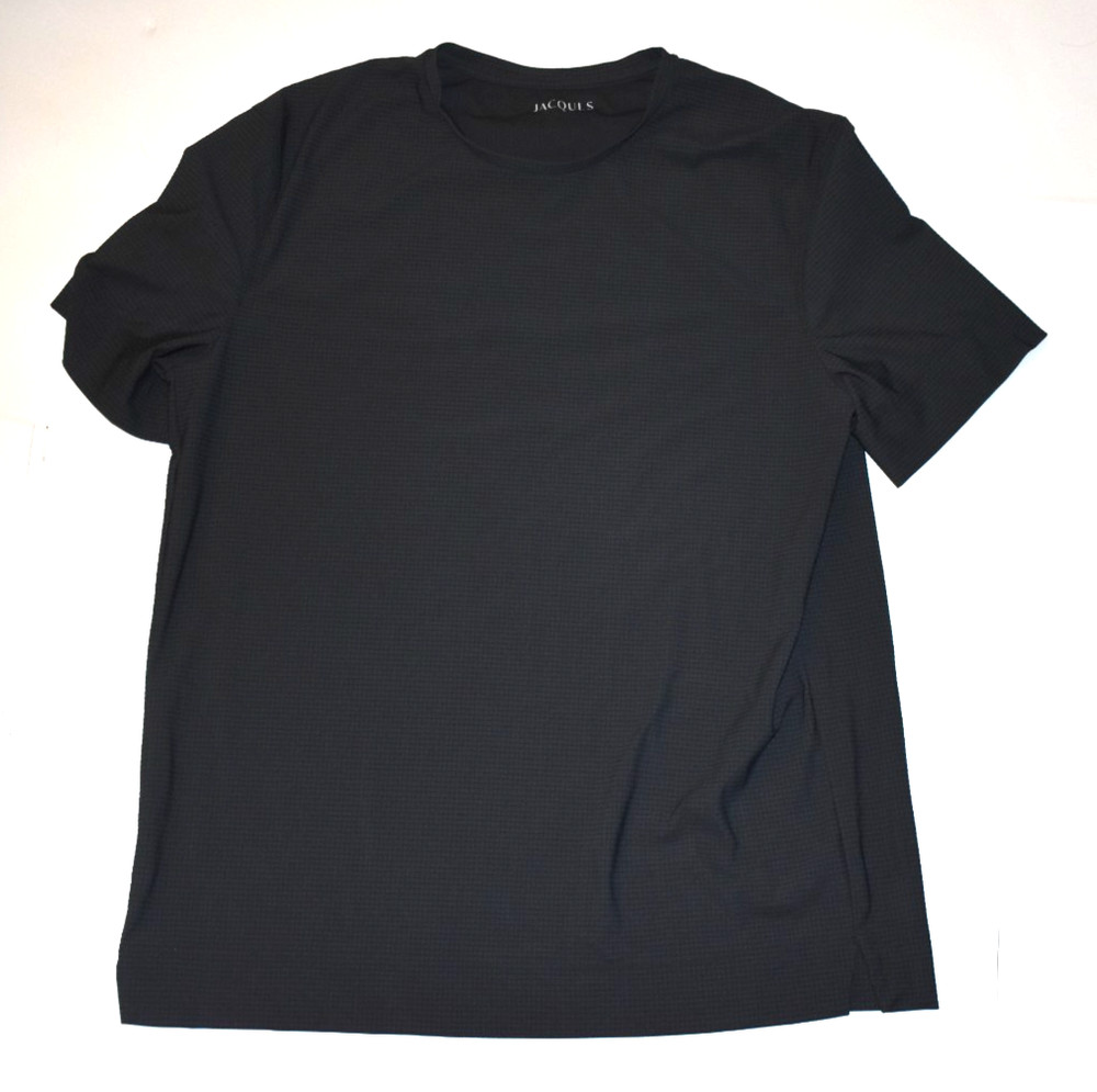 Jacques NY Men’s Size L Gray Ribbed Performance T Shirt Polyamide Blend