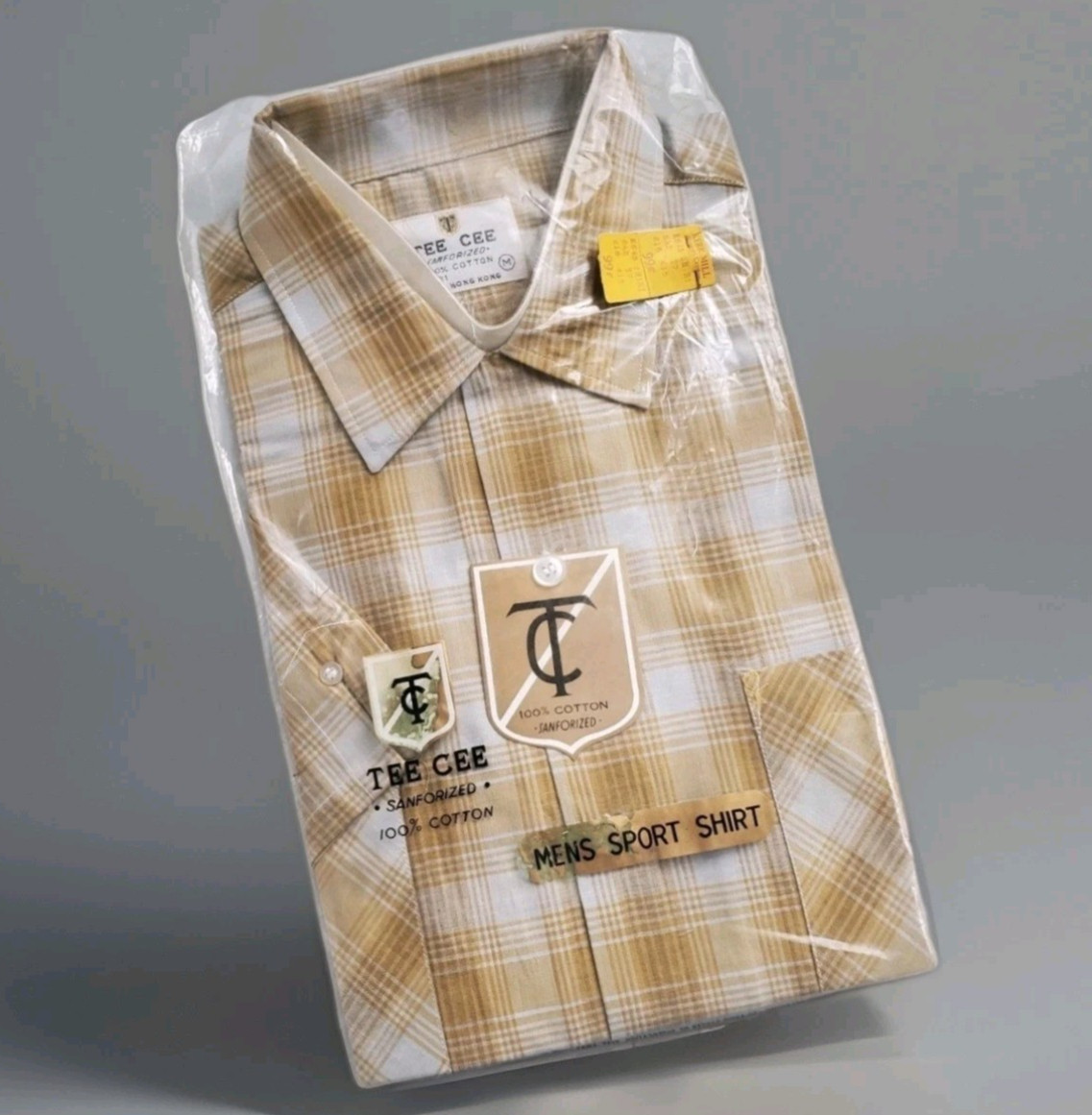 Vtg 50s Loop Collar Short Sleeve Camp Shirt Men M Plaid SANFORIZED NOS Old Stock gallery