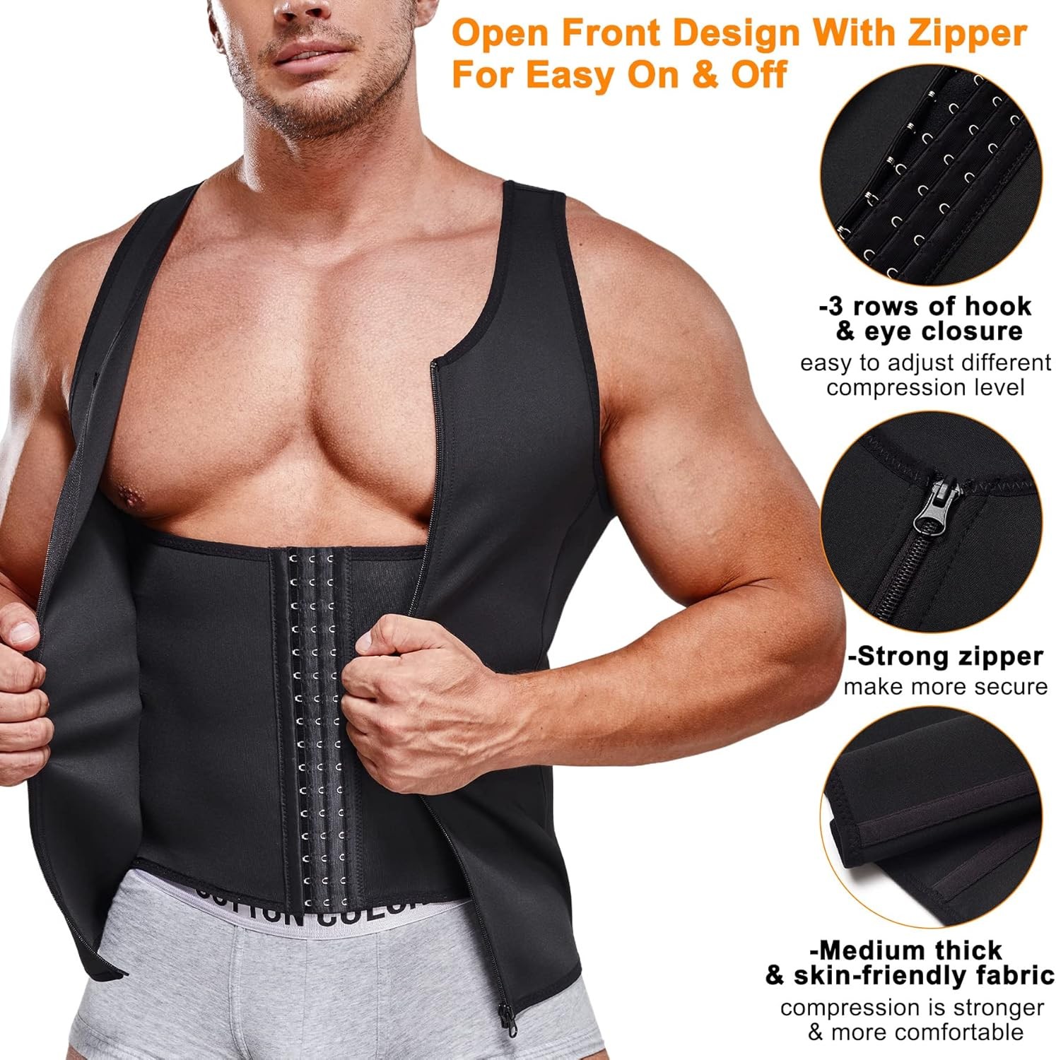 Men Compression Shirt Tummy Control Shapewear Slimming Tank Top Body Shaper gallery