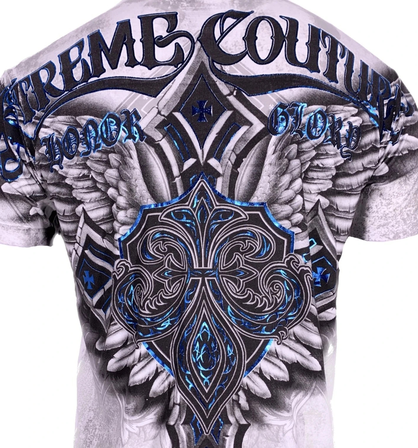 Xtreme Couture by Affliction Men's T-Shirt LAST BLOW White Biker Wings MMA gallery