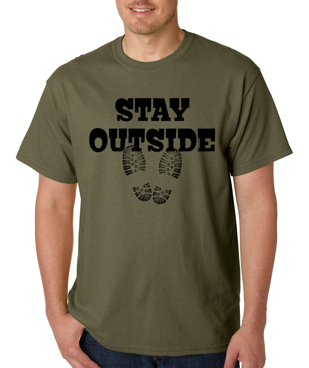 STAY OUTSIDE camping hiking camp summer outdoors lifestyle vacation T-Shirt