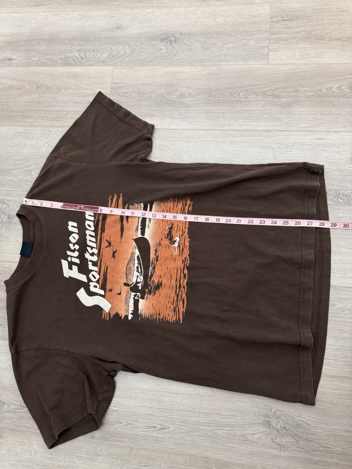 Filson Pioneer Sportsman Tee M Coffee Brown Canoe Fishing Graphic Shirt USA gallery