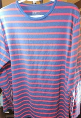 Kickee Bamboo/Cotton/Spandex Striped Long-Sleeve Shirt; Men’s Size L