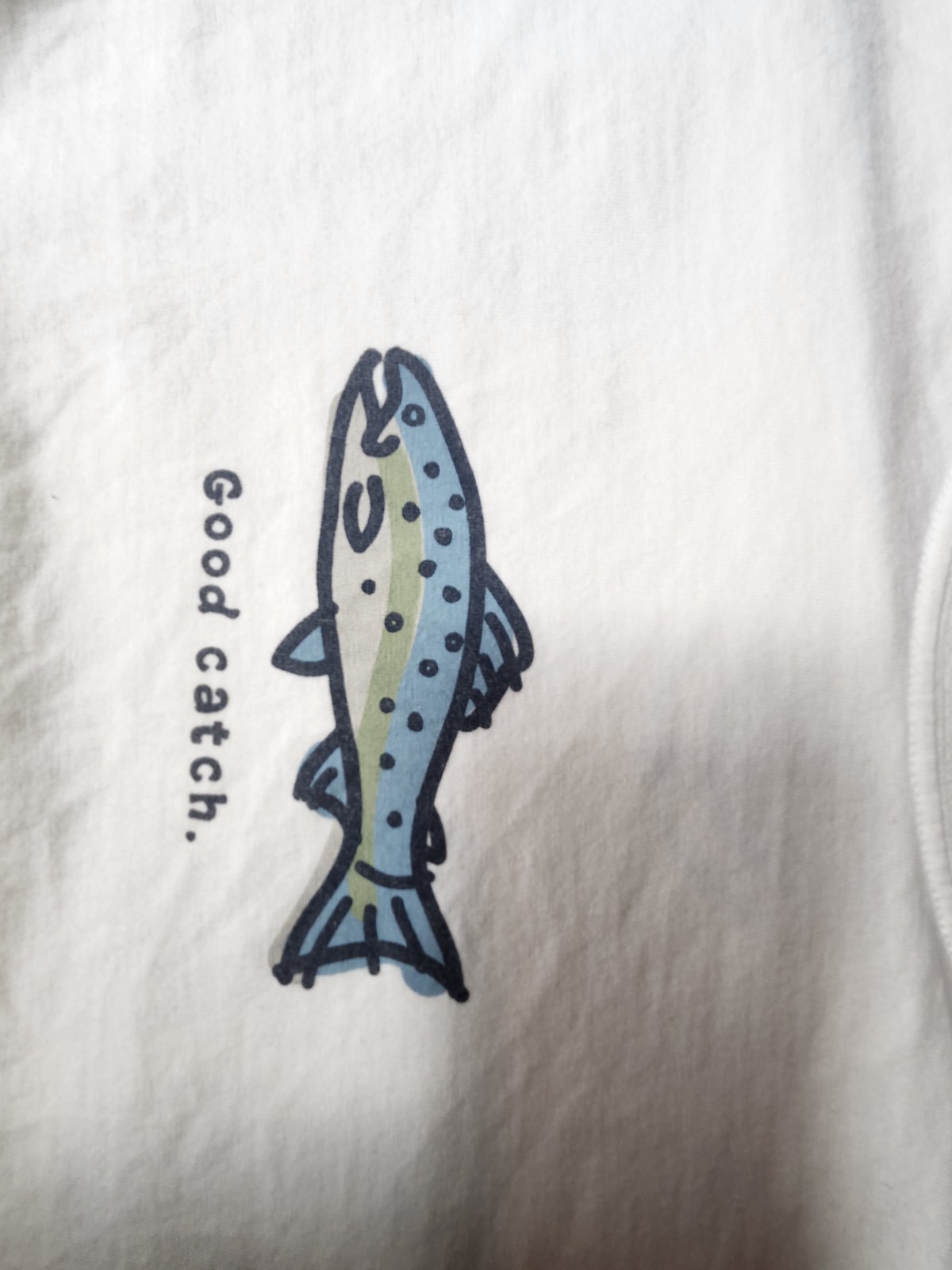Life Is Good Good Catch Pattern Mens T-Shirt Size M. No Defects. gallery