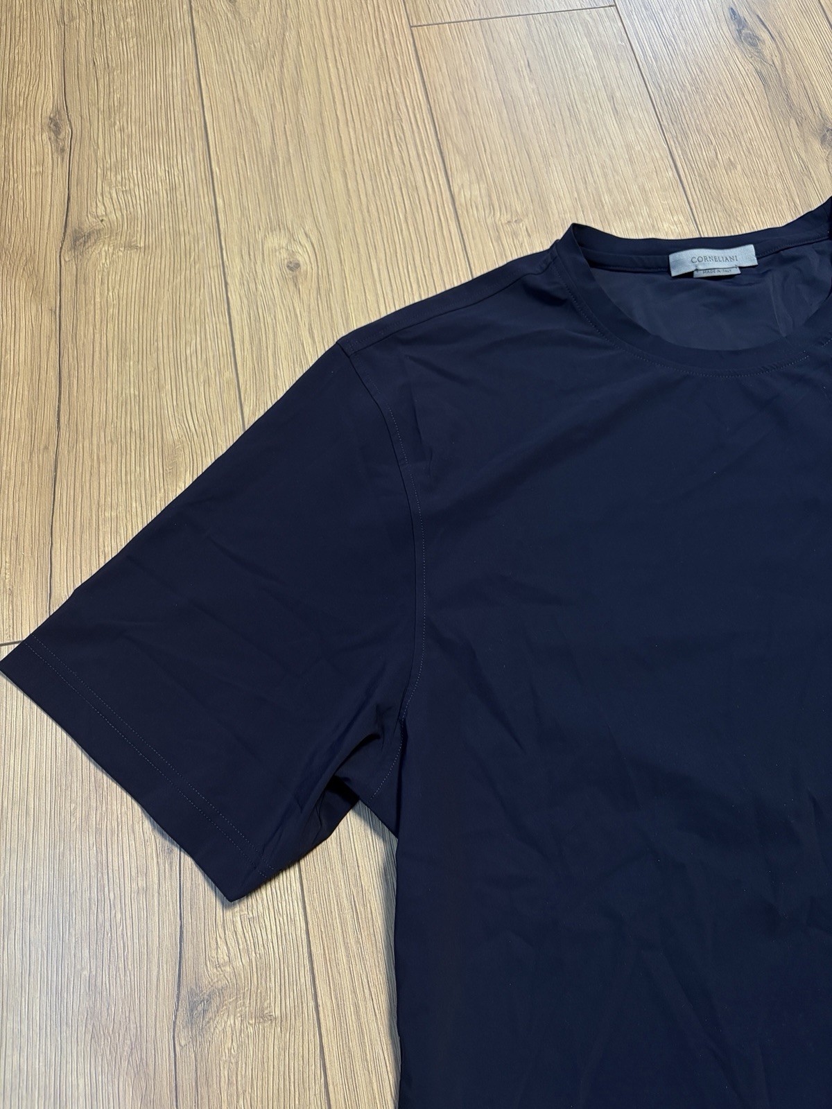 Corneliani Polyamide Navy Blue Crewneck T-shirt sz 58 gallery