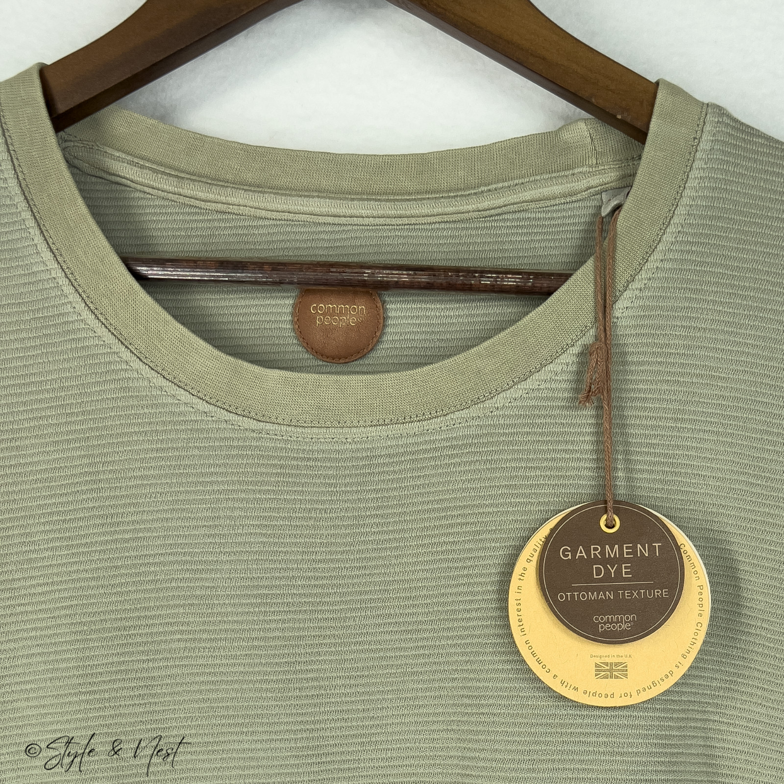 Common People Waffle Knit Tee XL Sage Green Cozy Ribbed Coastal gallery