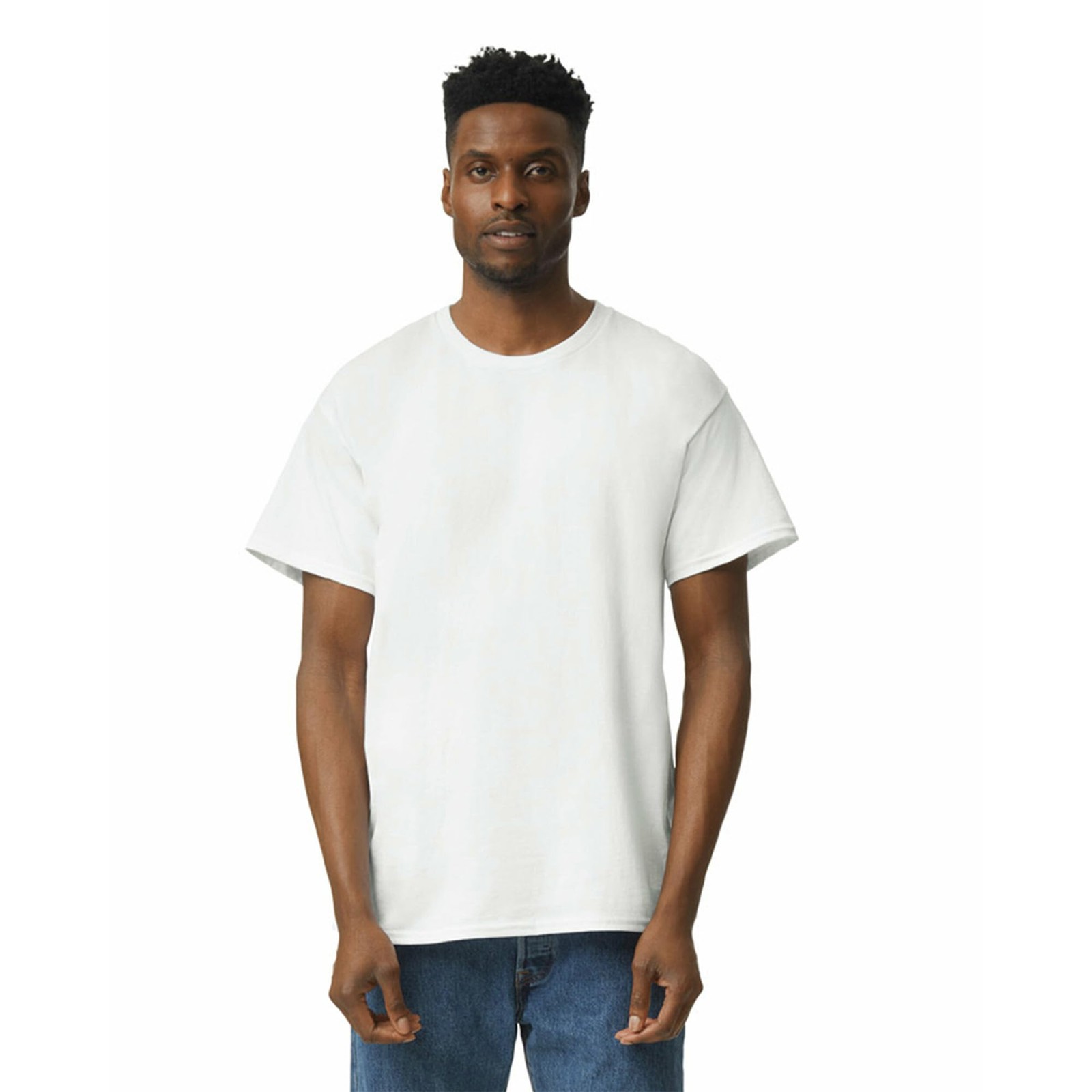 Gildan Adult Ultra Cotton T-Shirt, Style G2000, Multipack, White (2-Pack), Large gallery