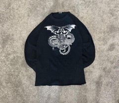 Vintage 1988 Harley Davidson Gargoyle Devil Dragon Long Sleeve Shirt XL