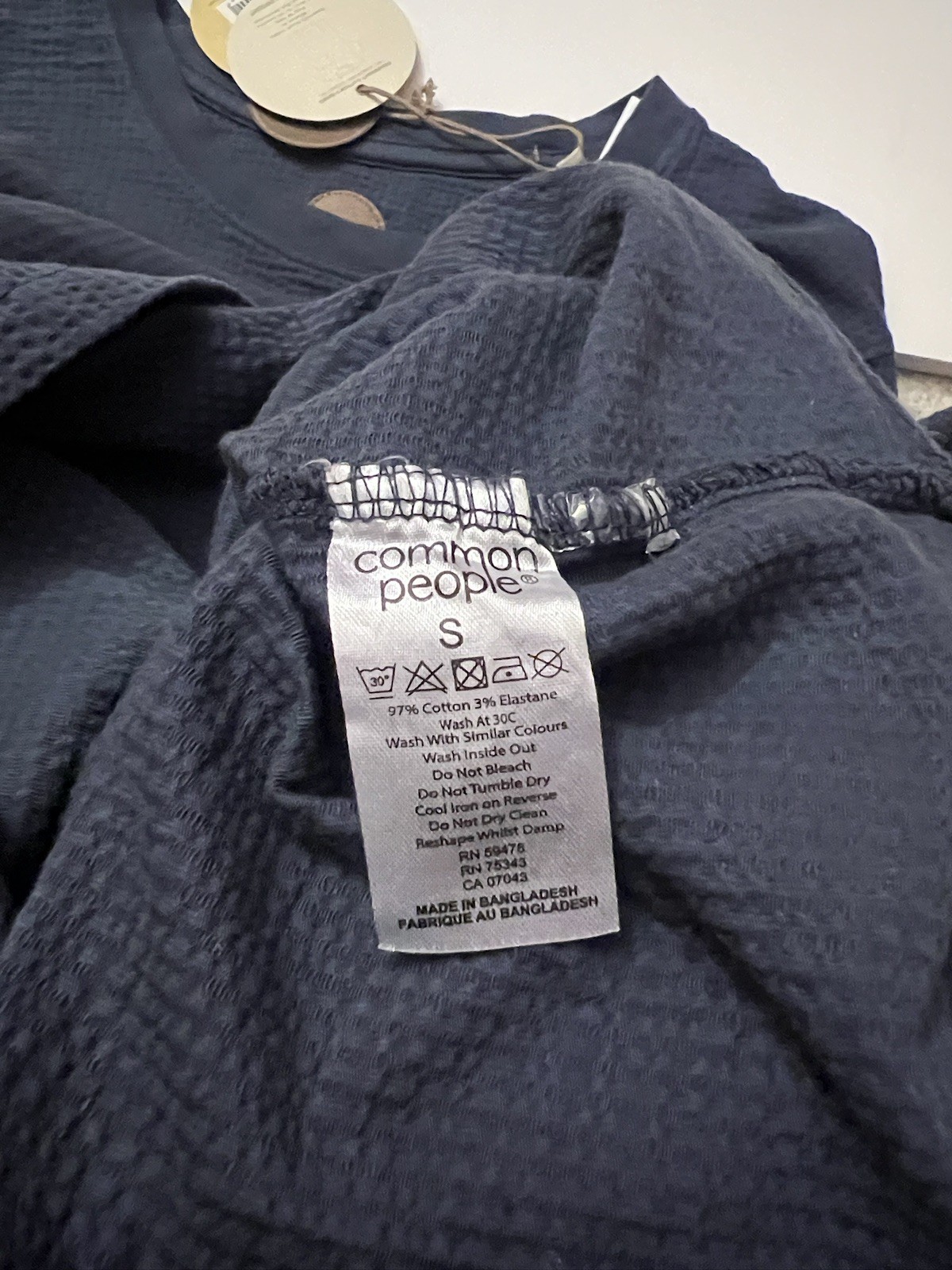 Common People T Shirt Men’s XL Ottoman Texture navy blue Short Sleeve NWT S gallery