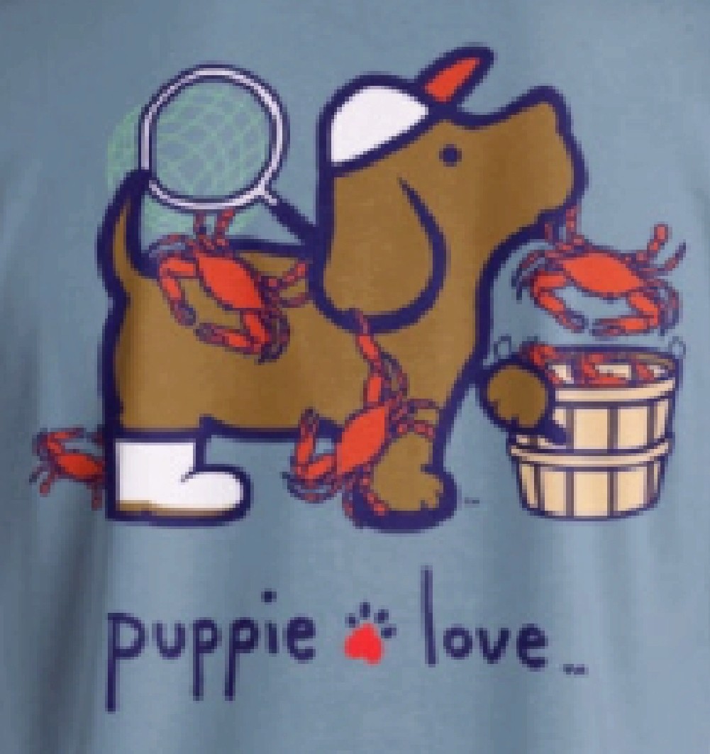 Puppie Love Dog Crab Pup Short Sleeve T-Shirt NEW Fast Free Ship gallery