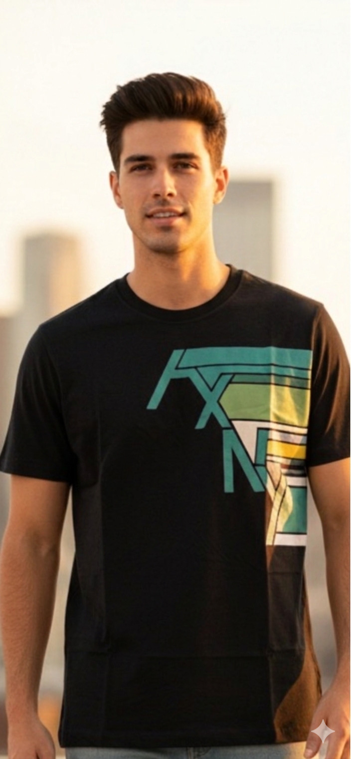 $50 ARMANI EXCHANGE Black AX-04 Short Sleeve Slim Fit Designer T-shirt NWT gallery