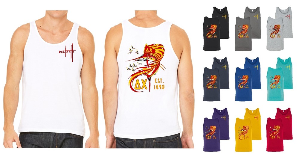 Delta Chi Fraternity Bella+Canvas Tank Top Nautical Sail Fish Shirt – NEW