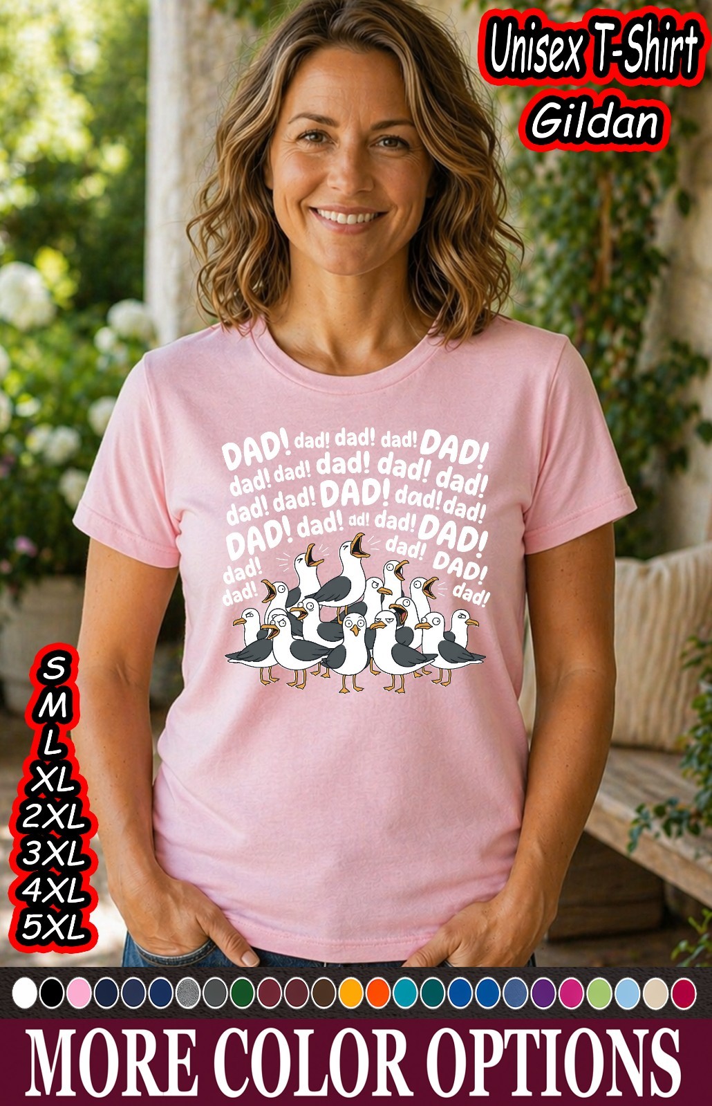 Funny Seagull Dad Shirt Fathers Day Gift Humor Graphic Tee gallery