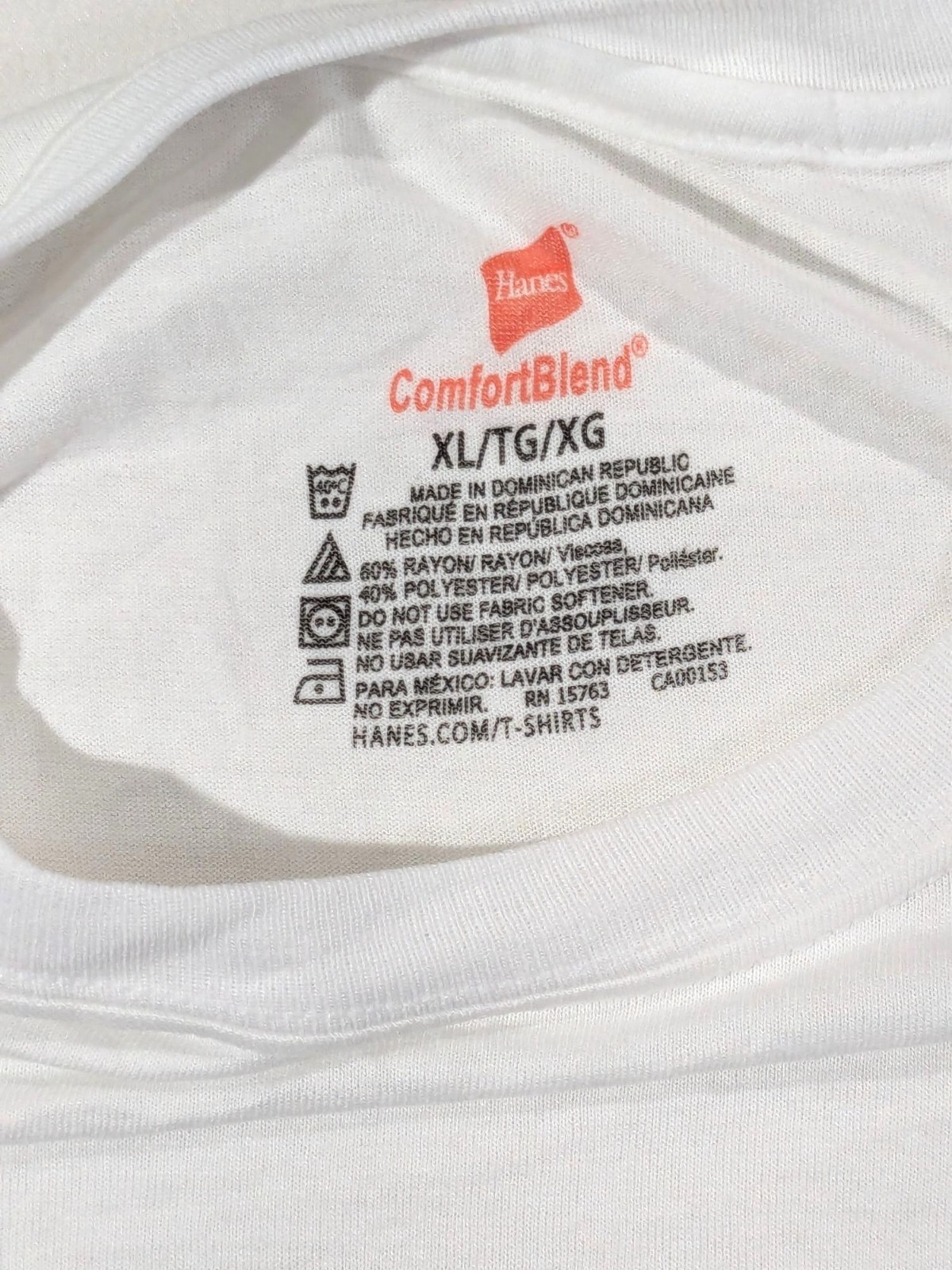 Hanes Mens ComfortBlend White T-Shirt size XL Rayon & Polyester Blend NWOT gallery