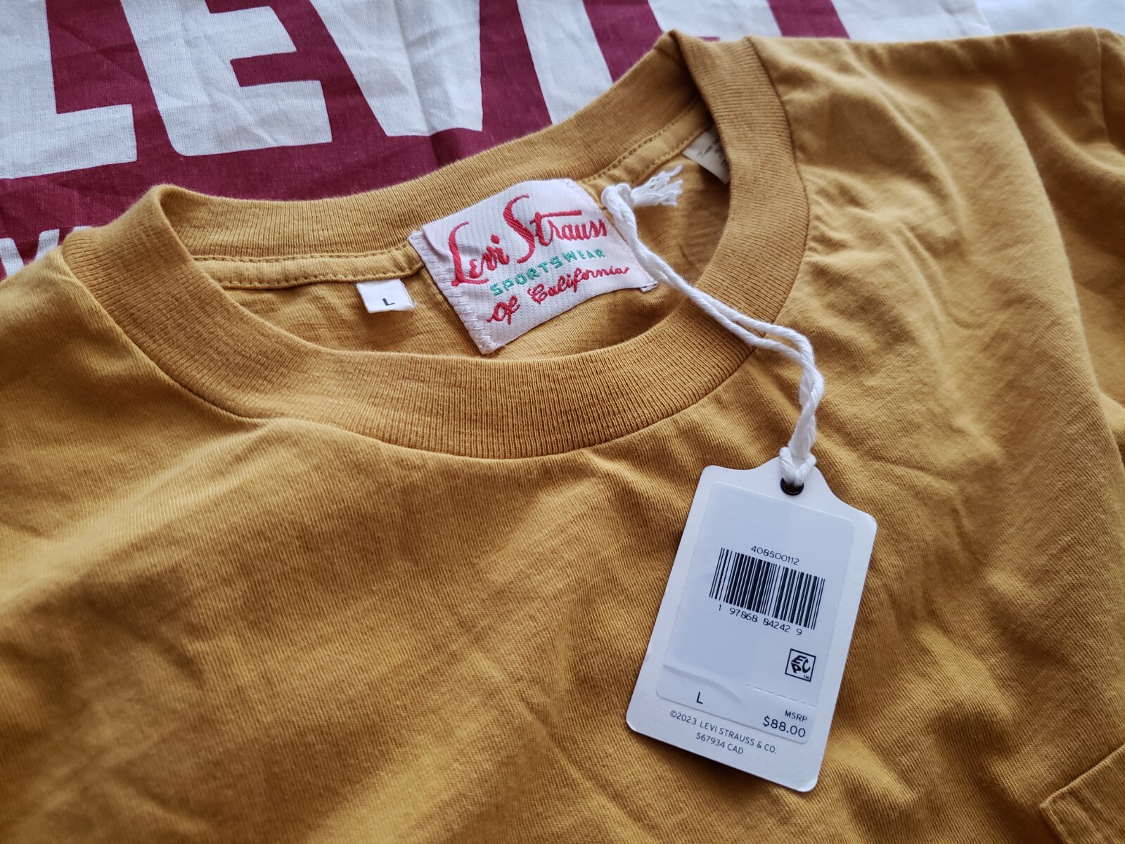 Levi's 1950s Vintage Clothing LVC Sportswear Tee Men's Harvest Gold Yellow LARGE gallery