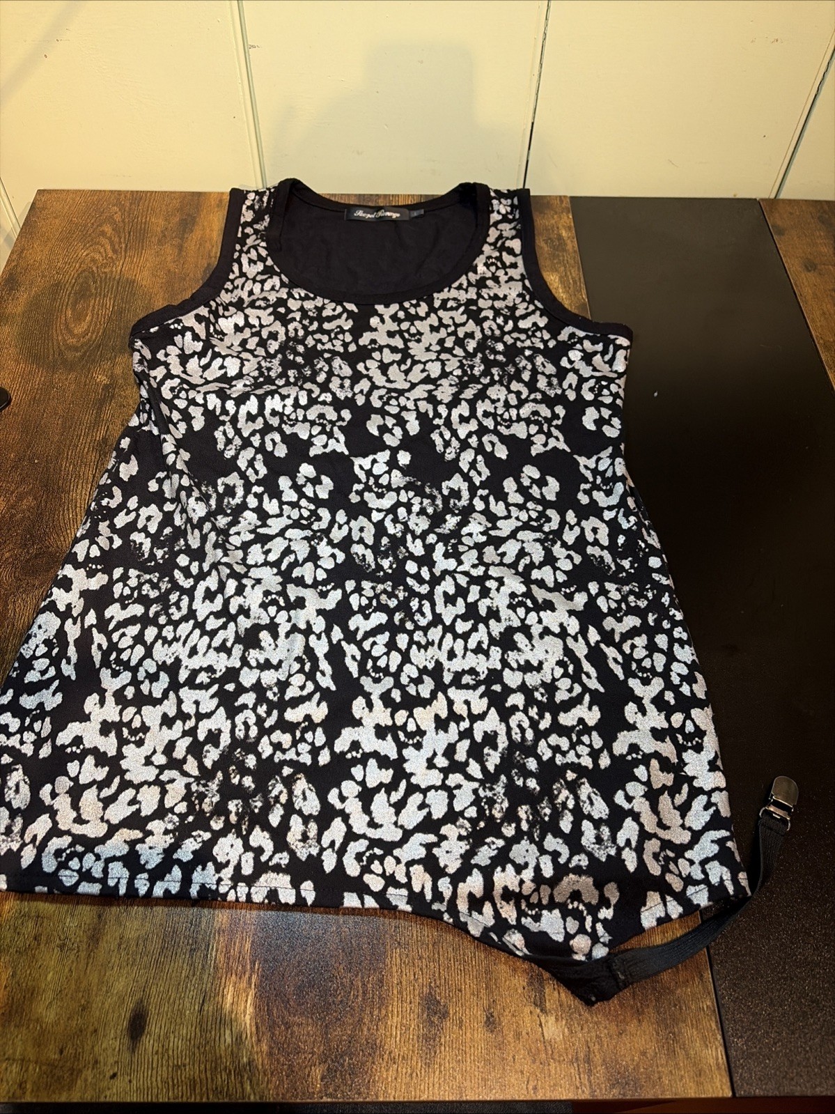 SexPot Revenge Black Silver Pattern Tank Top Shirt Visual Kei Punk J-Fashion L