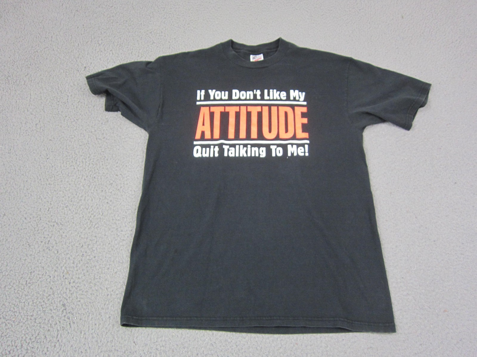 Vintage Funny Shirt Mens Large Black Attitude Quote Quit Talking USA 90s Jerzees gallery